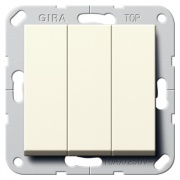 Выключатель/переключатель трехклавишный Gira System 55 кремовый глянцевый