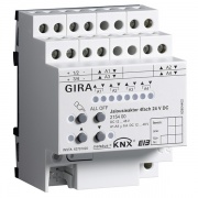 Устройство управления жалюзи, 4-канальное, 24 В с ручным управлением Gira KNX/EIB REG plus-типа