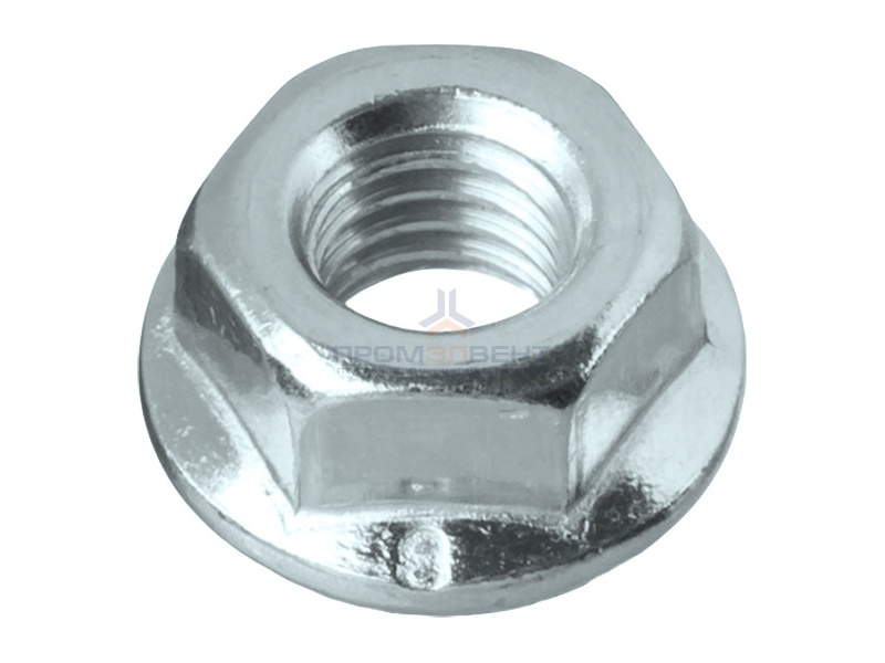 Гайка с фланцем М10 шестигранная оцинкованная DIN6923 (упаковка 100шт)