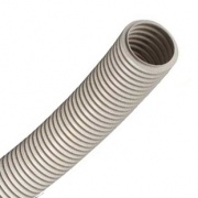 Труба ПВХ гибкая гофр. д.16мм, лёгкая без протяжки, цвет серый [бухта 100м]